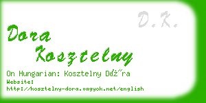 dora kosztelny business card